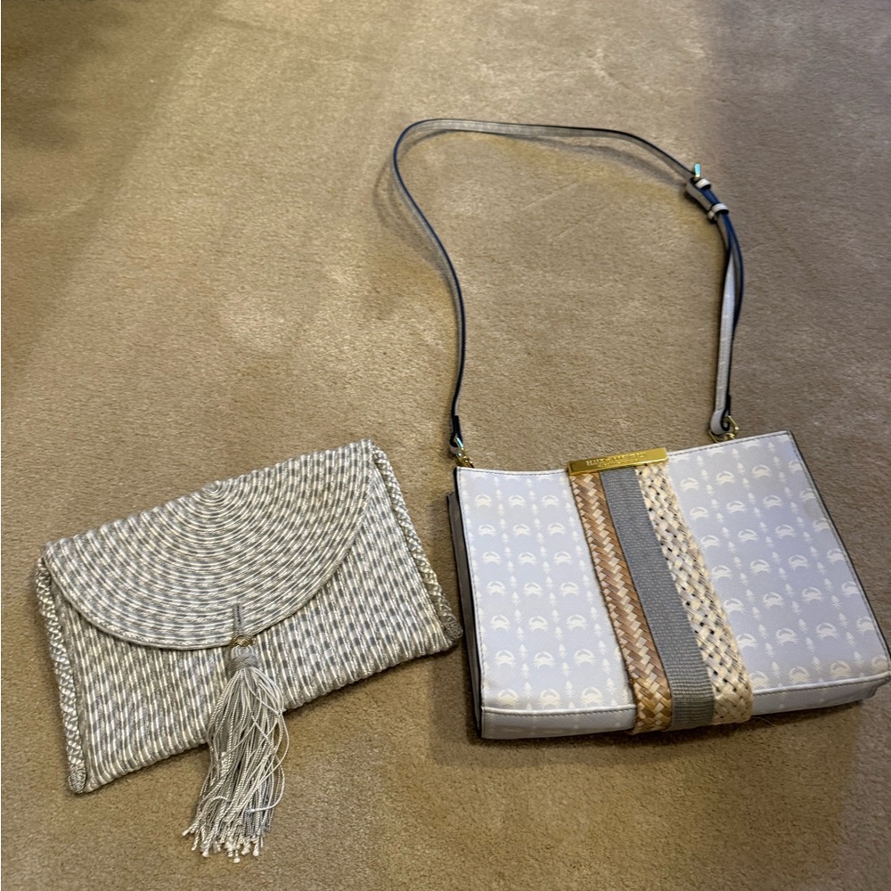 Chic Grayish and blue Clutch Set